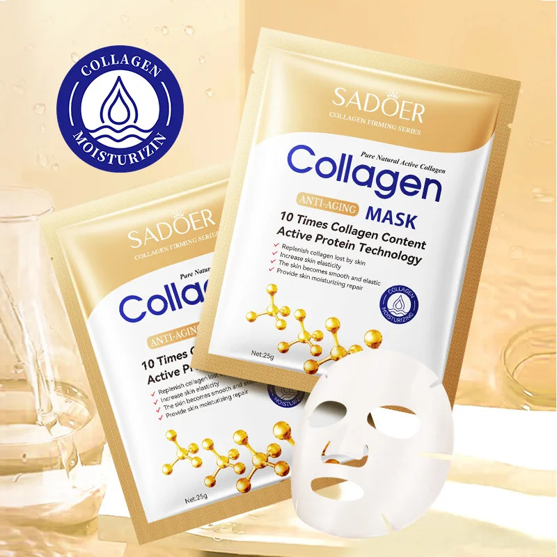 10pcs máscara facial de coláge - Sheet Mask Collagen avaliação e preço